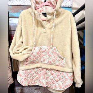 Faux Layered Fleece Pullover